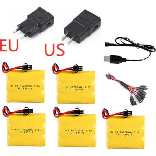 3.6v 700mAh Battery Charger sets For Rc toy Car Tank Train Robot Boat Gun NICD AA 3.6v Rechargeable Battery Pack