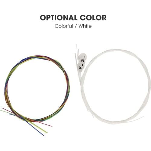 4Pcs/Set Ukulele Strings Replacement Part for 21-Inch / 23-Inch / 26-Inch Ukulele White Multicolor String for String Instrument