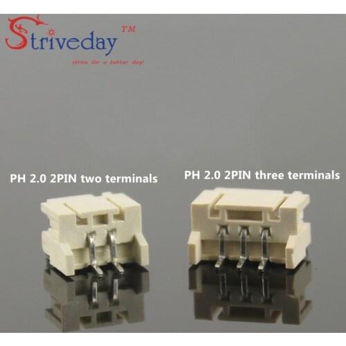 500pcs/lot led SMD terminal 2p high temperature flame PH2.0 horizontal SMD Terminal Block