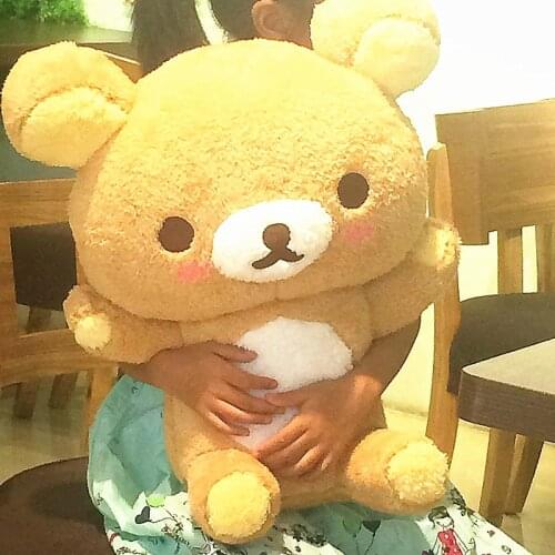 55 Giant Rilakkuma Bear Plush Toys Life Size Relax Bear Pillow Dolls Soft Stuffed Animals Valentine's Day Girlfriend Gif