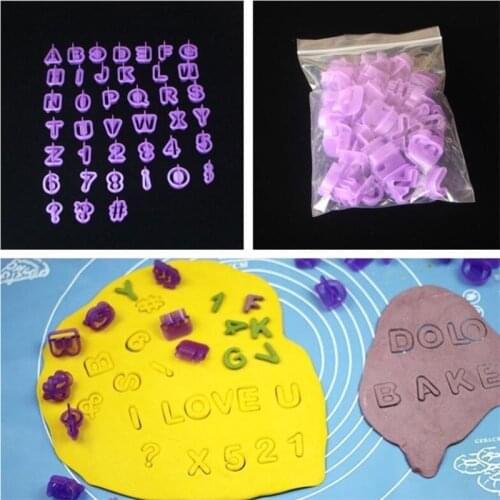 40pcs/set Alphabet Cake Molds Figure Plastic Letter Fondant Mold Cookie Cutter Number Cake Mould Baking Decorating Tools