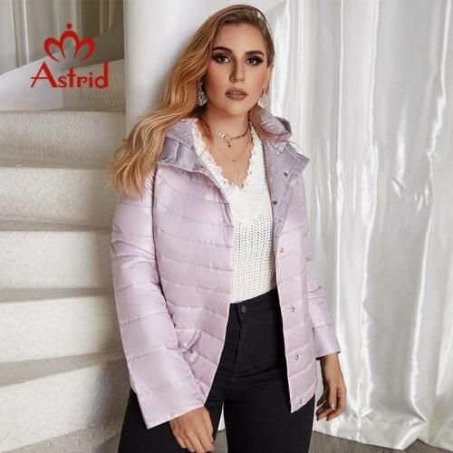 Astrid 2021 New Autumn Winter Womens coat women Windproof warm parka fashion thin Jacket hooded female clothing Plus size 9439