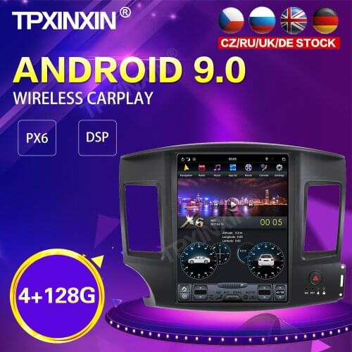 PX6 Android 9.0 4+128G Tesla Style Car Radio For Mitsubishi Lancer 2010-2015 GPS Navigation Stereo Recoder Head Unit DSP Carplay