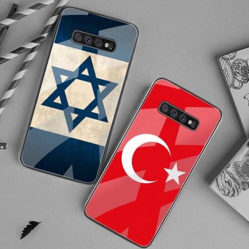 Israel Czech Republic Turkey Flag Phone Case Tempered Glass For Samsung S20 Plus S7 S8 S9 S10 Plus Note 8 9 10 Plus