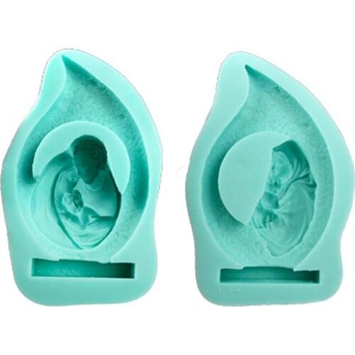 DIY Catholic Holy Family Silicone Mould Crafts Polymer Clay Ornaments Decorations Making Tool Epoxy Resin Mold A5KE