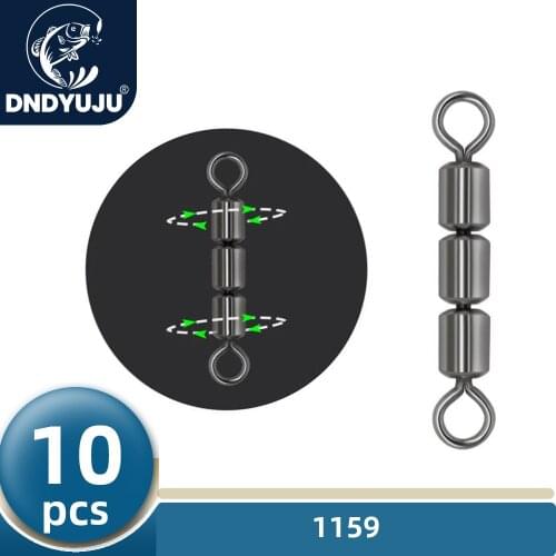 10pcs Swive Fishing Three sections Connecting ring Swivel Rolling Connector Fishing Hook Ocean Sea Fishing Accessories