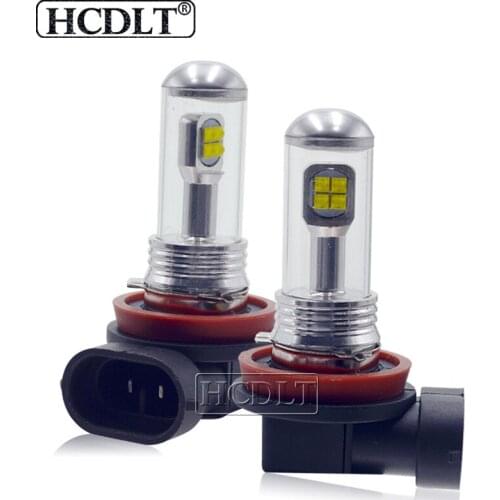 HCDLT 2PCS High Power LED H1 H3 H7 H8 H9 H11 9005 HB3 9006 HB4 Car LED Fog Lamp 6500K White 2525 8SMD Auto Running Lights 12V