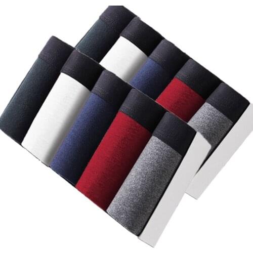 Cotton Panties Men Boxer Shorts Underwear Breathable Man Boxer Solid Underpants Comfortable soft sexy Boxers 10pcs