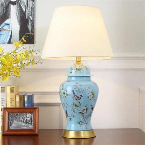 ORY Brass Table Lamp Ceramic LED Modern Desk Light Home Luxury Creative Decorative Fabric for Foyer Bedroom Office Hotel