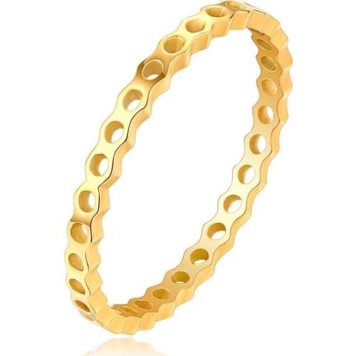 Hot Selling Simple Woman Rings Hollow Out Honeycomb Shape Rose Gold Color Europe Brand Rings