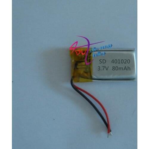Lithium-ion polymer batteries 401020 80mAh 3.7V 20x10x4 mini Bluetooth headset device