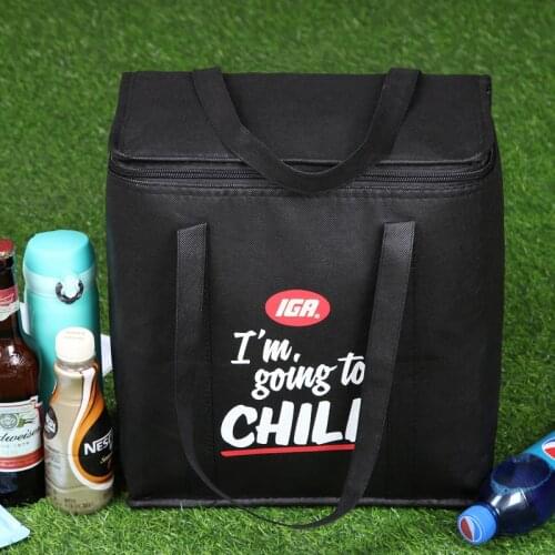 Fashion 20L Large Aluminum Foil Portable Insulation Bag Non-woven Zipper Bag Outdoor Picnic Bag Barbecue Lunch Box Storage Bag