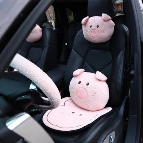 Cartoon Cute Piggy Soft Creative Lumbar Pillow Plush Car Interior Decoration Headrest Pillow