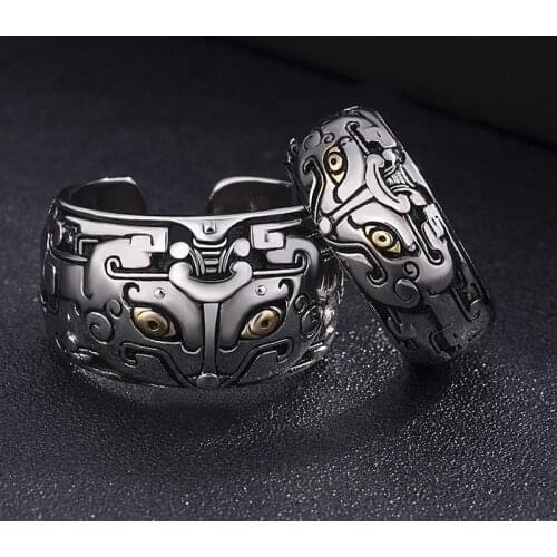 Retro fashion monster pattern ring mens antique ring mens wedding ring engagement ring punk jewelry mens fashion ring