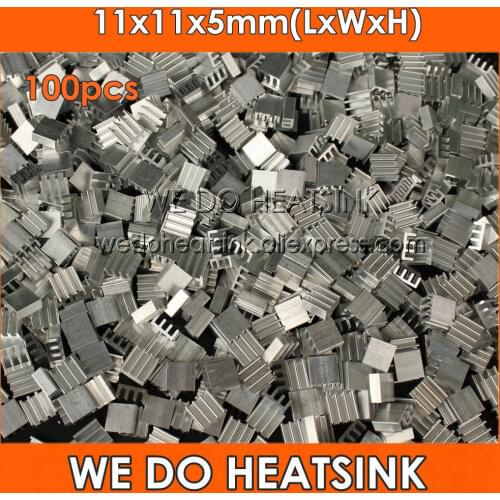 WE DO HEATSINK 100pcs 11x11x5mm Extruded CPU Aluminum Heat Sink Heatsink For IC DC Converter