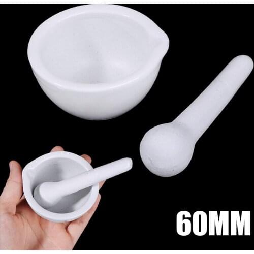 6ml Ceramic Porcelain Bowl and Pestle Mixed Mortar Set Laboratory Herbal Kitchen Supplies Grinding Medicine Chemistry Teach Tool