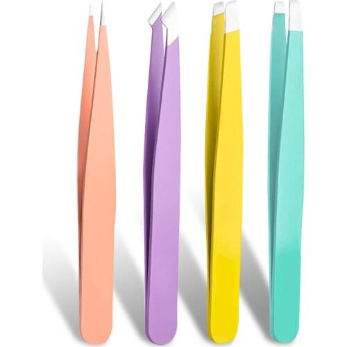 1PC Eyebrow Tweezer Set Soldering Eyelash Hair Beauty Professional Clip Depilatory Slanted Puller Titanium Makeup Tool for Men