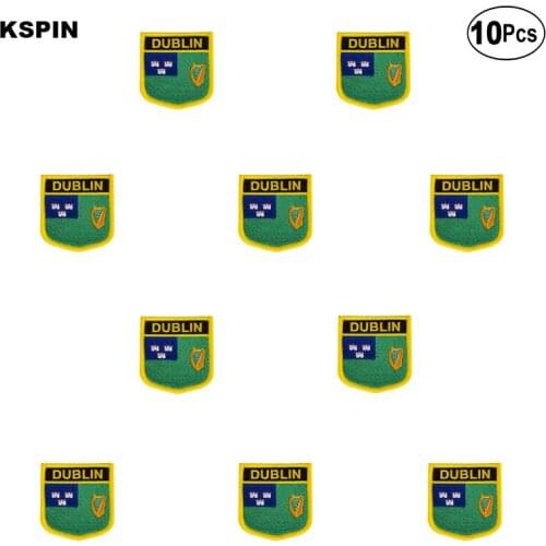 Dublin Flag Embroidery Patches Iron on Saw on Transfer patches Sewing Applications for Clothes in Home&Garden