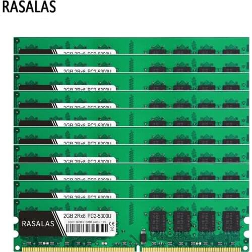 2gbx10) RASALAS Memoria Ram DDR2 2G 800mhz pc2-6400 667mhz pc2-5300 DIMM Desktop RAM ddr2 Computer Parts
