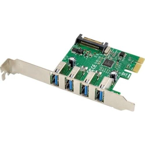 PCI-E To 4 Port USB3.0 Expansion Card Super Speed USB3.0 Host Control Expansion Card chipset NEC720201 sata power supply