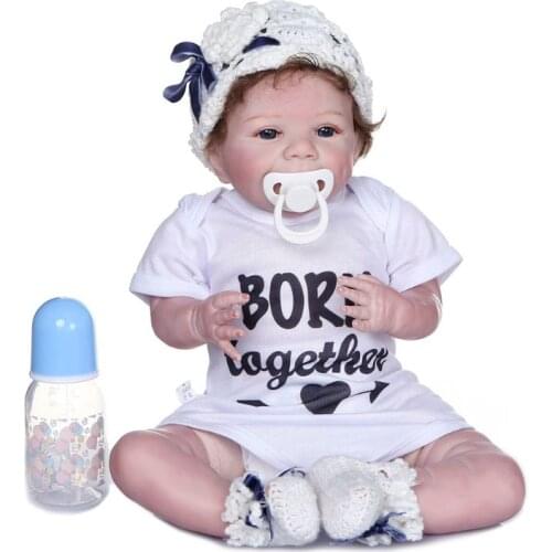 55cm Realistic Doll Soft Body Vinyl Toddler Babies Lifelike Boy Toy Birthday Christmas Gift for Children