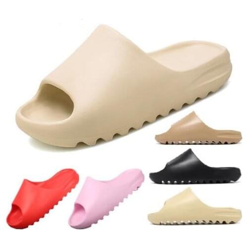 WOMEN/MEN Summer Slides Breathable Cool Beach Sandals Flip Flops Fish Mouth Slippers Lightweight Bone White Plus flip flop