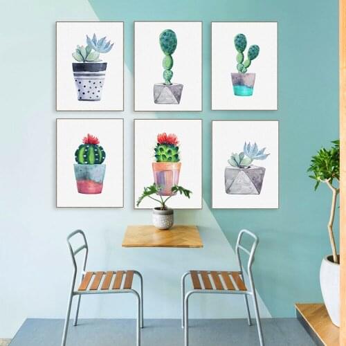 Modern Succulent Plant Cactus Poster Prints Canvas Painting Wall Art Decor Pictures For Posters Aesthetic Room Decorative