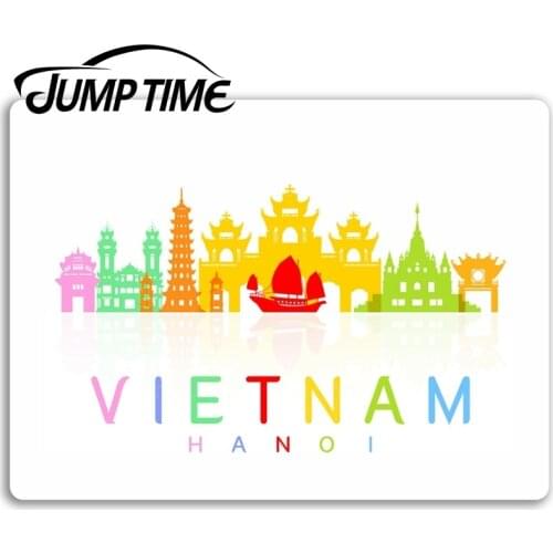 Jump Time for Vietnam Hanoi Vinyl Stickers Fun Travel Sticker Laptop Luggage Decal Rear Windshield Waterproof Car Accessories