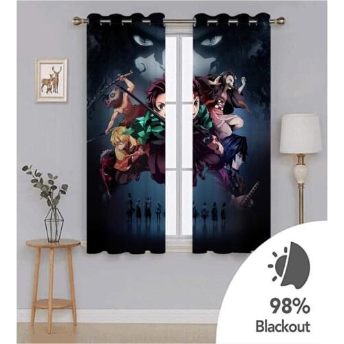 Retro Style Cartoon Picture One Piece Poster Animation Art Characters Curtain Creative Birthday Gift Blackout Drapes Decor