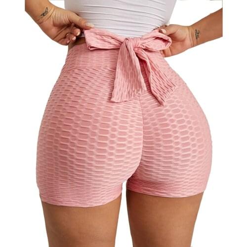 Womens Bow Sports High Waist Short Pants Athletic Gym Workout Fitness Leggings Briefs Athletic Breathable Leggings #T1G