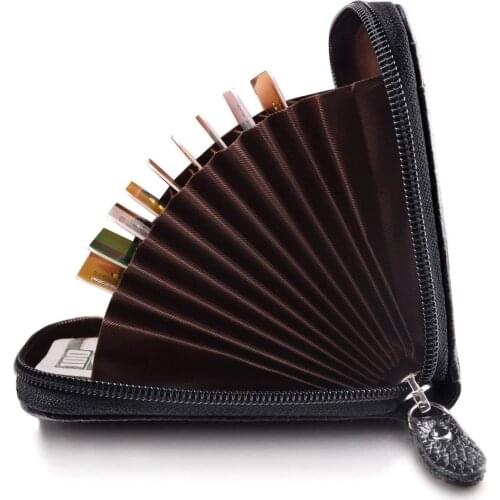 Ladies Wallet 2021 Short Oil Leather Organ Card Holder Vertical Zipper Ladies Clutch Multifunctional Solid Color Wallet