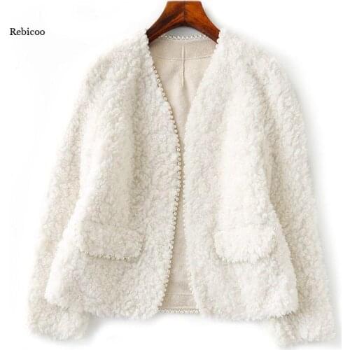 Winter Autumn Fluffy Plush Jacket Coat Women Teddy Lamb Fur Jackets Winter Faux Fur omen Loose Open Stitch Overcoat Warm Outers