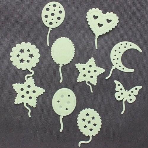 10PCS/Pack Balloon Stars DIY Ceiling Glow In The Dark Wall Stickers Baby Kids Bedroom Home Decor Luminous Fluorescent Decal