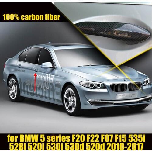 100% Real Carbon Fiber Door Handle Trim Cover Molding Fit for BMW 5 Series F20 F22 F07 F15 535i 528i 520i 530i 530d 520d 2010-17
