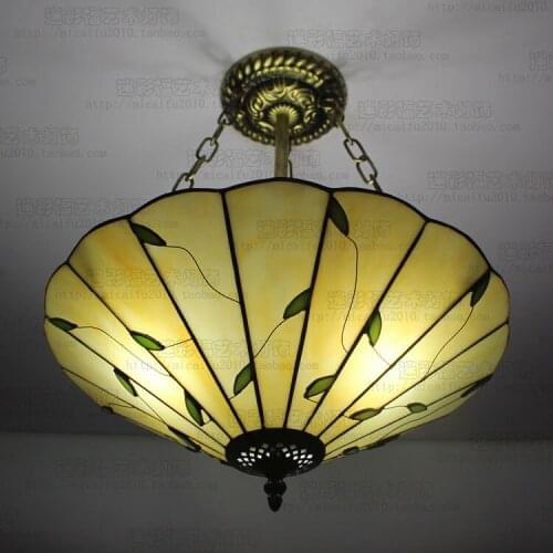16 inch European tiffany style leaves pendant light bedroom balcony hallway