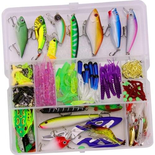 300pcs Fishing Lures Spinners, Fishing Sinker, Hooks,Single Hooks,Swivels,Pliers, Pliers, Worm Jigs, Luminous Beads Tackle Box