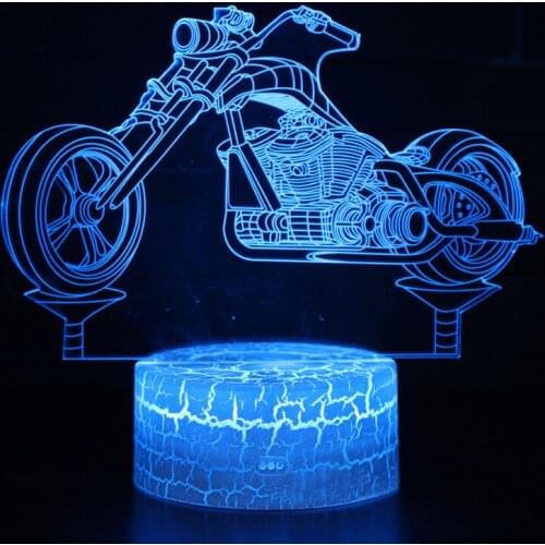 Spirit of Vengeance Motorcycle theme 3D Lamp LED night light 7 Color Change Touch Mood Lamp Christmas present Dropshippping