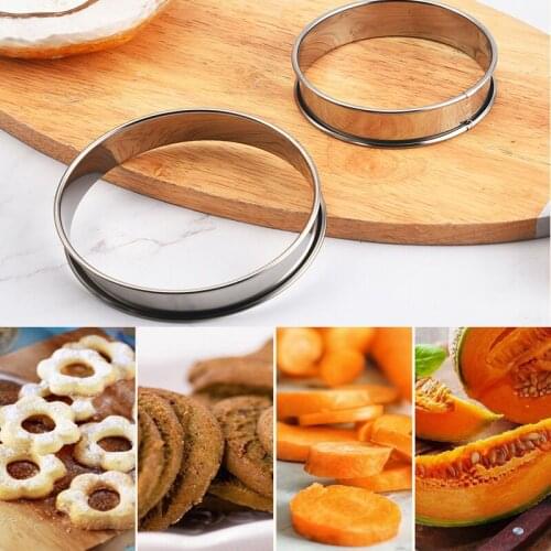 8Pcs Circular Cake Molds Stainless Steel Tart Ring Double Rolled Rings Cake Mold Baking Tools Heat-Resistant Cake Mousse Ring