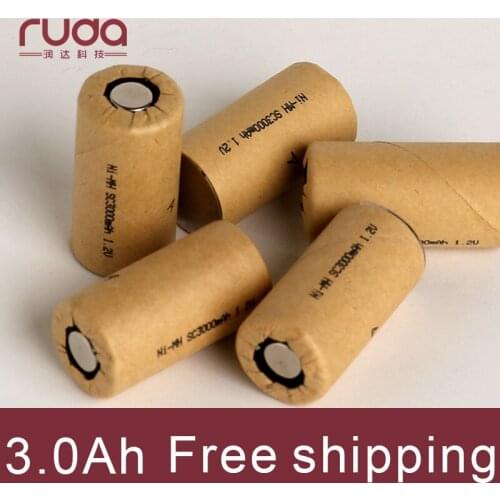 3000mAh 5Pcs high power battery cell,power tool battery,Power Cell,Ni Mh dicharge rate 10C,rechargeable battery,battery cell