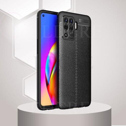 For OPPO Reno5 Lite Case Leather Silicone Rubber Texture Bumper TPU Cover For OPPO Reno 5 Case for Reno 5 Pro Reno5 Pro Plus