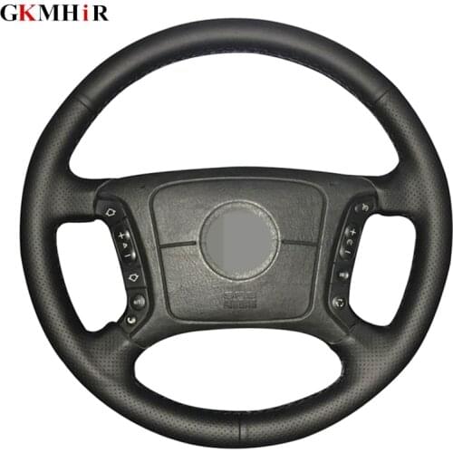 Black PU Artificial Leather DIY Hand-stitched Car Steering Wheel Cover for BMW E39 E46 318i 325i E53 X5