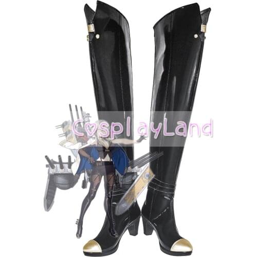 Game Azur Lane Washington Black Cosplay Boots Shoes for Adult Women Shoes Costume Accessories Custom Made