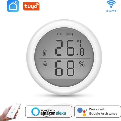 Tuya WIFI Temperature And Humidity Sensor Indoor Hygrometer Thermometer Detector Support Alexa Google Smart Home Smart Life App