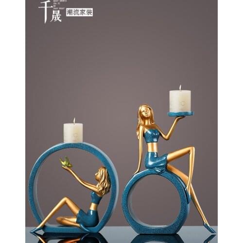 European-Style Candlestick Decoration Nordic Romantic Candlelight Dinner Props Table Modern Simple Household Candle Ornament