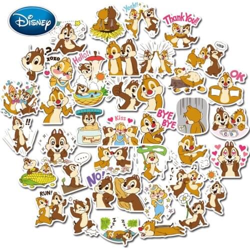 Disney 40pcs chipmunk brothers graffiti stickers non-repetitive stickers childrens cute mobile computer emoticons sticker set