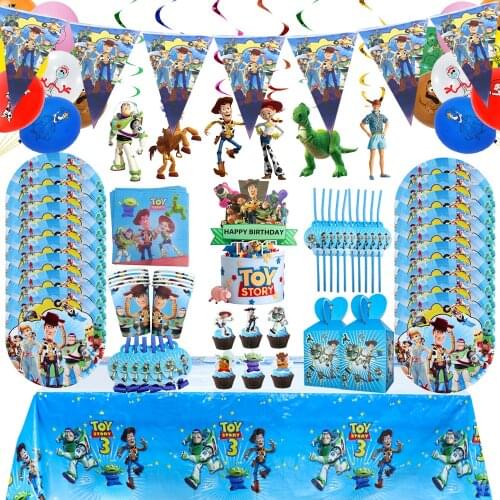 24 pcs Disney Toy Story Theme Birthday Party Cartoon Cupcake Wrappers And Toppers NO Stick Christmas Cake Decorations Supplies