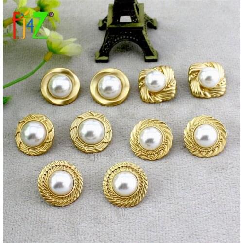 F.J4Z New Womens Statement Earrings Vintage Simulated Pearl Geometric Stud Earring Lady Earrings 2021 Trend Anti-allergy Jewel