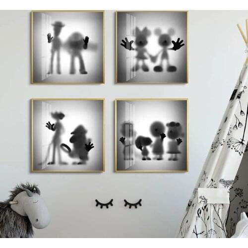The Disappearing Mickey Canvas Painting Disney Black and White Minnie Posters and Prints Wall Art Pictures for Room Home Decor