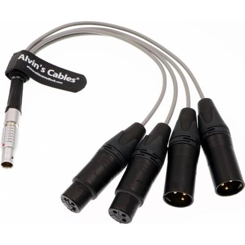 Alvins Cables Breakout Audio Input Output Cable for Atomos Shogun Monitor Recorder 10 Pin Male to 4 XLR 3 Pin