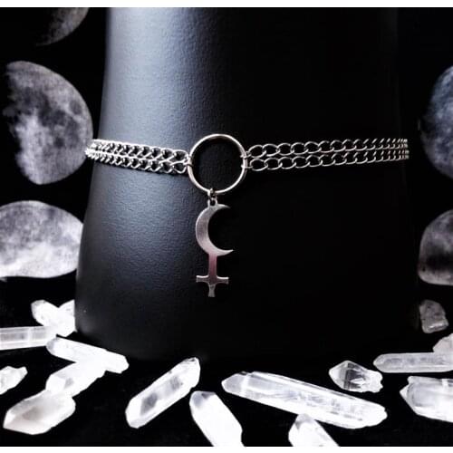 Lilith O Ring Choker,dark Feminine Energy Necklace,occult,Luciferian Satanic Amulet Talisman-Nu Goth- Black Moon Lilith